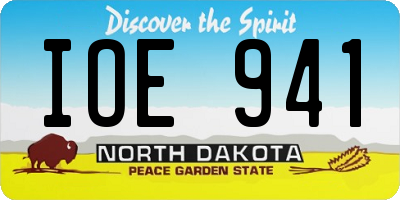 ND license plate IOE941