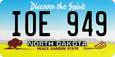 ND license plate IOE949