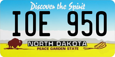ND license plate IOE950