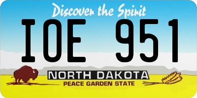 ND license plate IOE951
