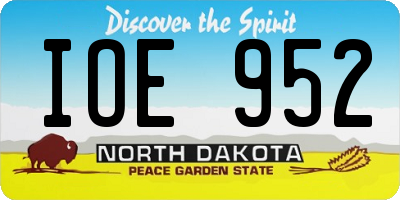 ND license plate IOE952