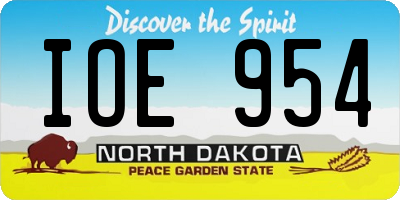 ND license plate IOE954