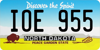 ND license plate IOE955