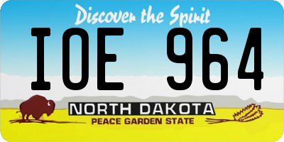 ND license plate IOE964