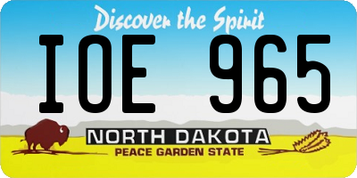 ND license plate IOE965