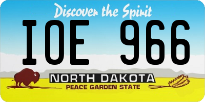 ND license plate IOE966