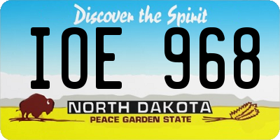 ND license plate IOE968