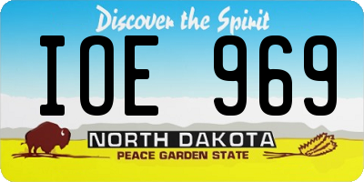 ND license plate IOE969