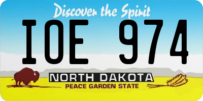 ND license plate IOE974