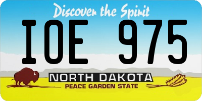 ND license plate IOE975