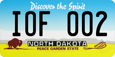 ND license plate IOF002