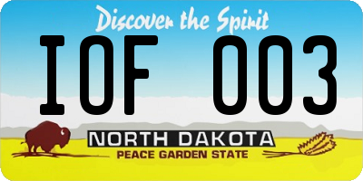 ND license plate IOF003