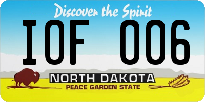 ND license plate IOF006