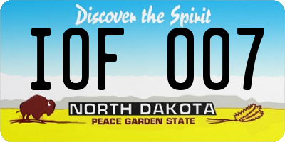 ND license plate IOF007