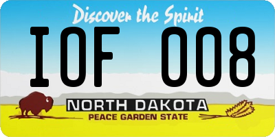 ND license plate IOF008