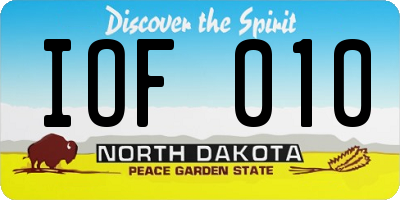 ND license plate IOF010