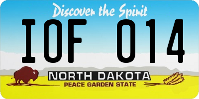 ND license plate IOF014