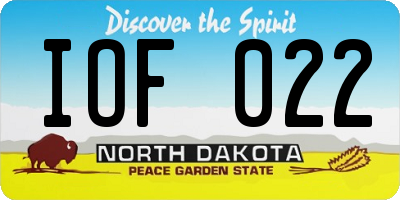 ND license plate IOF022