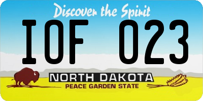 ND license plate IOF023