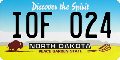 ND license plate IOF024
