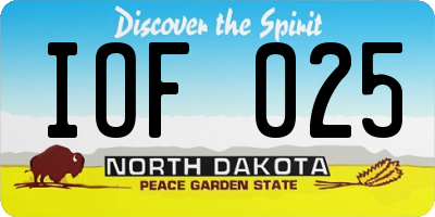 ND license plate IOF025