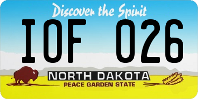 ND license plate IOF026