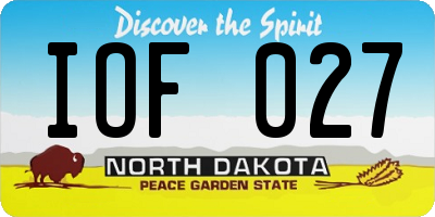 ND license plate IOF027