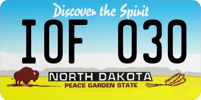 ND license plate IOF030
