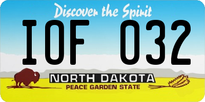 ND license plate IOF032