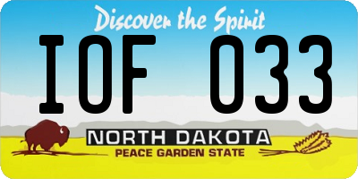 ND license plate IOF033