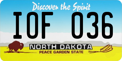 ND license plate IOF036