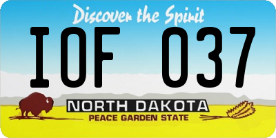 ND license plate IOF037
