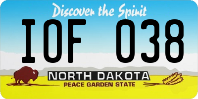 ND license plate IOF038