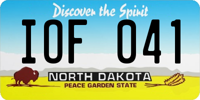 ND license plate IOF041