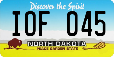 ND license plate IOF045