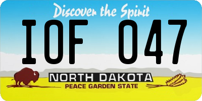 ND license plate IOF047
