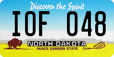ND license plate IOF048