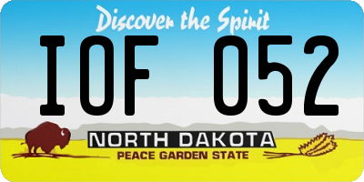ND license plate IOF052