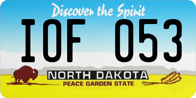 ND license plate IOF053