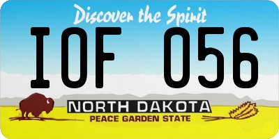 ND license plate IOF056