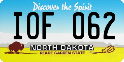ND license plate IOF062
