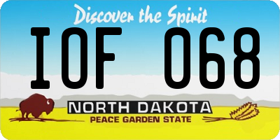 ND license plate IOF068