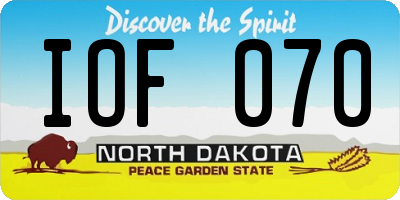 ND license plate IOF070