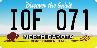 ND license plate IOF071