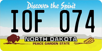 ND license plate IOF074