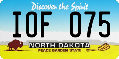 ND license plate IOF075
