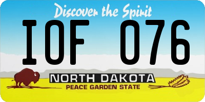 ND license plate IOF076