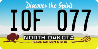 ND license plate IOF077