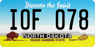 ND license plate IOF078