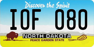 ND license plate IOF080
